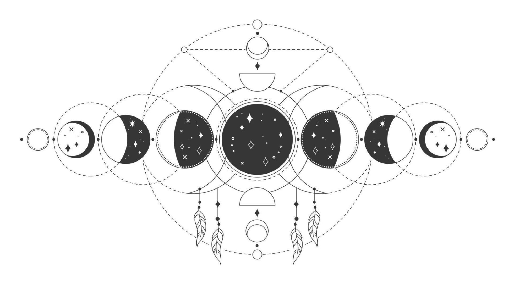Celestial moon artwork from the included astrology image collection